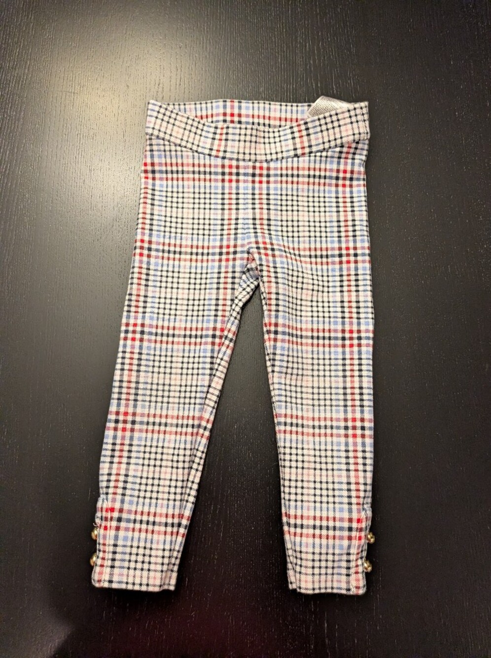 Janie and Jack Plaid Stretch Leggings - Red, Blue & Black - Picture 1 of 6